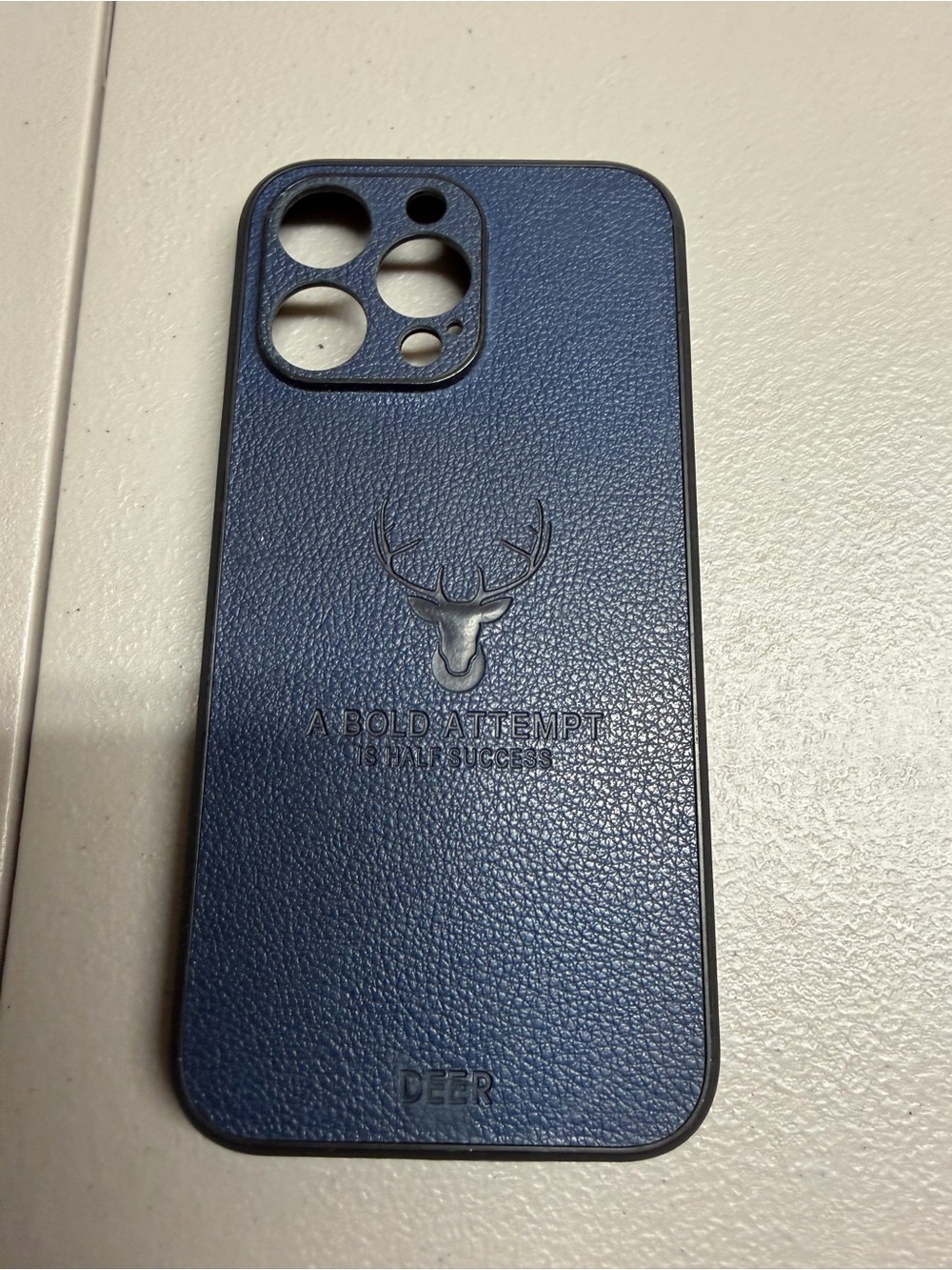 Navy Blue Leatherette Phone Case for Cell Phones